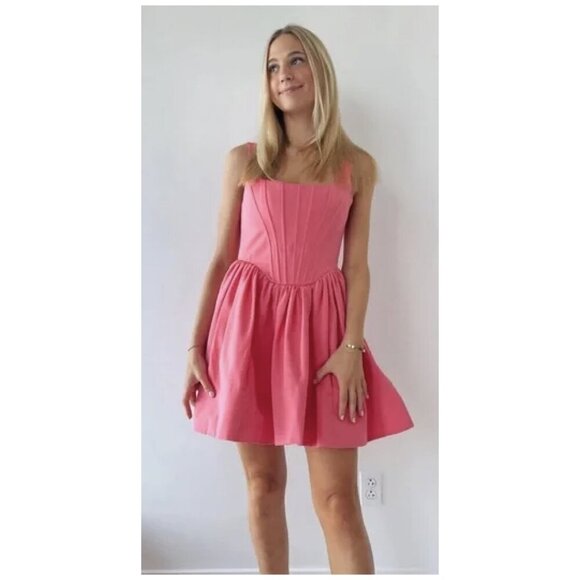 STAUD Landscape Corset Minidress in Lollipop Size US 0 - Picture 1 of 16